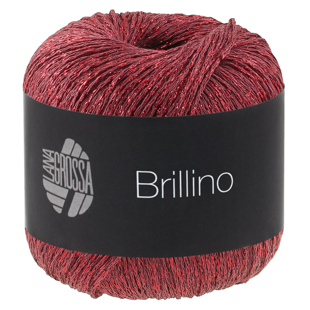 Lana Grossa Brillino 049 Donkerrood bolletje glanzend meeloopgaren