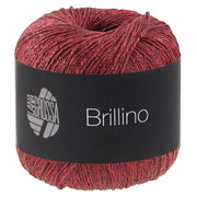 Lana Grossa Brillino 049 Donkerrood bolletje glanzend meeloopgaren