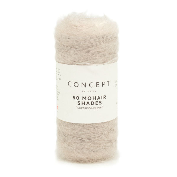Katia 50 Mohair Shades 002 Parelachtig licht grijs