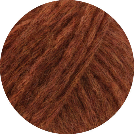 Lana Grossa Chapeau 015 Roodbruin - close-up van de zachte garenstructuur en kleur van het garen