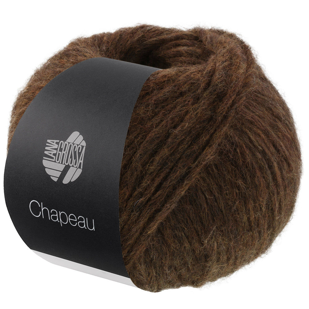 Lana Grossa Chapeau 016 Donkerbruin - bol zacht volumegaren met Lana Grossa banderol