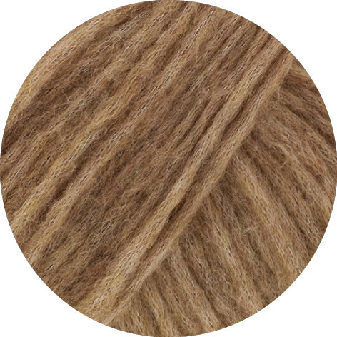 Lana Grossa Chapeau 017 Camel - close-up van de zachte garenstructuur en kleur van het garen