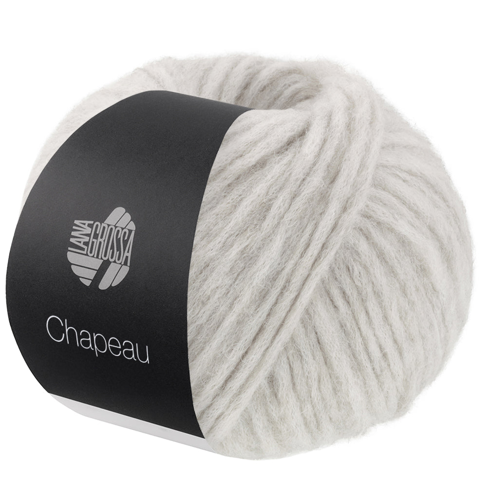 Lana Grossa Chapeau 019 Lichtgrijs - bol zacht volumegaren met Lana Grossa banderol
