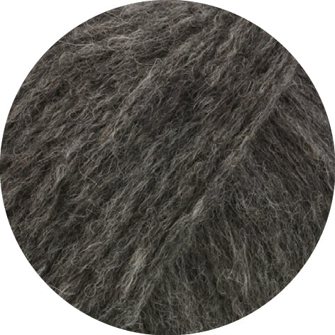 Lana Grossa Chapeau 020 Donkergrijs - close-up van de zachte garenstructuur en kleur van het garen