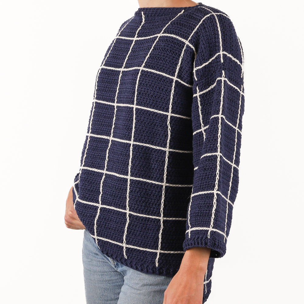 Yarn and colors checkered sweater haakpakket — gemaakt met Checkered Sweater Haakpakket