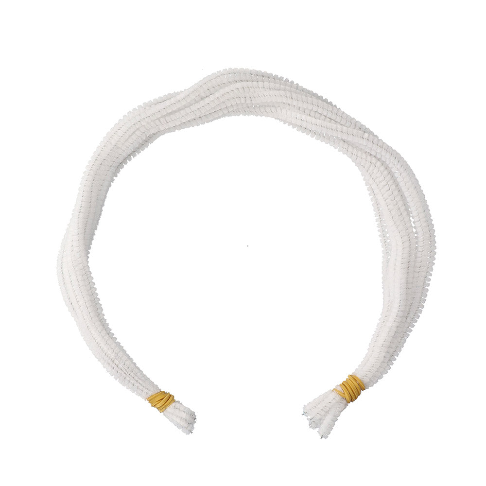 Chenille draad pijpenrager wit: 50cm