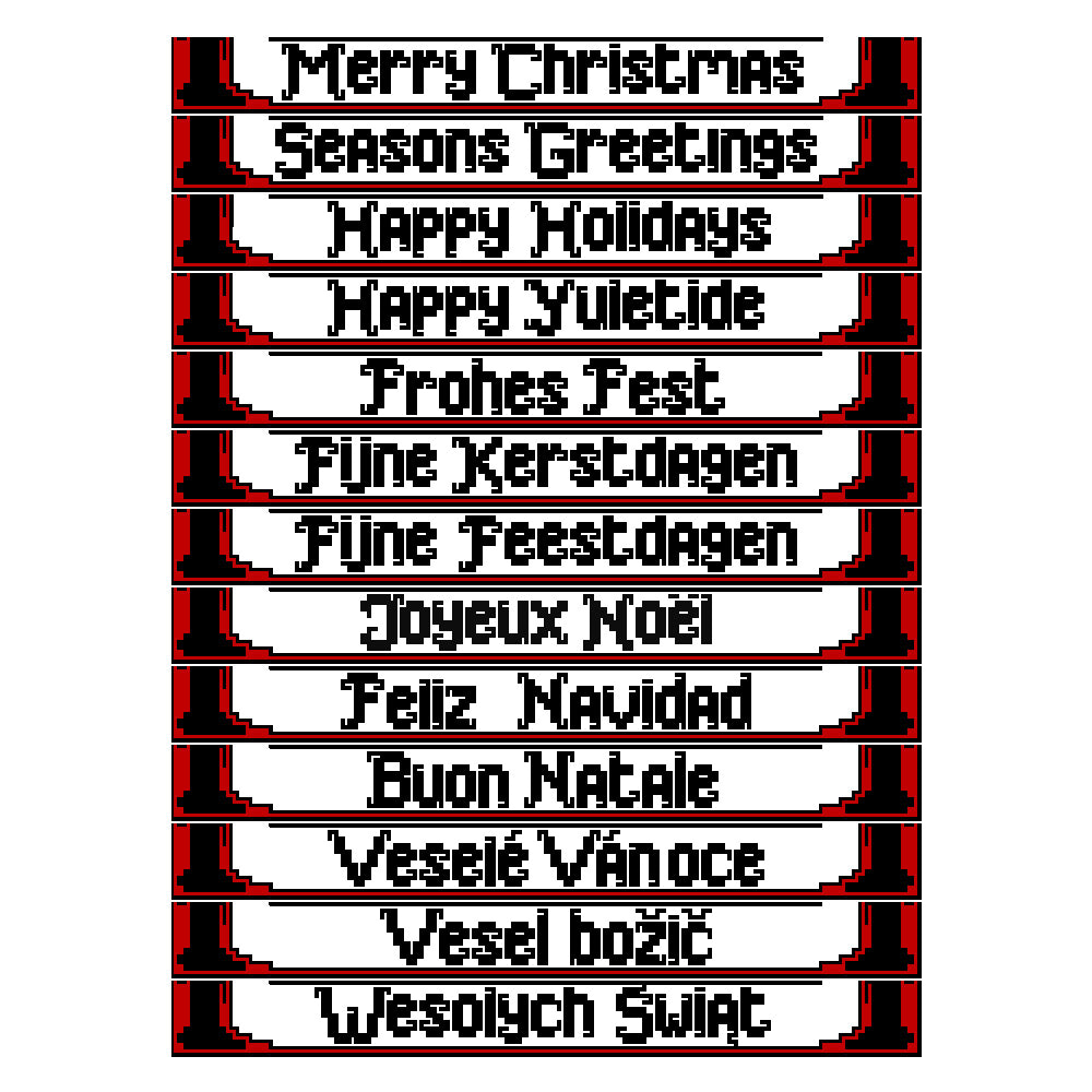 Banners met verschillende teksten voor mozaiek — gemaakt met Christmas Heart - AdO Crochet Garenpakket Mozaïek
