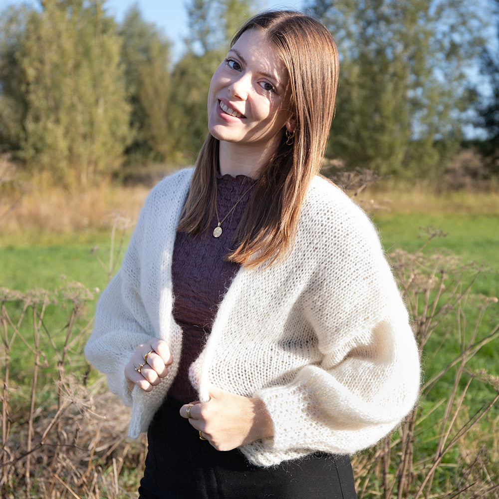 Cloud Cardigan Uni Colour Garen- & Breipakket Elegant