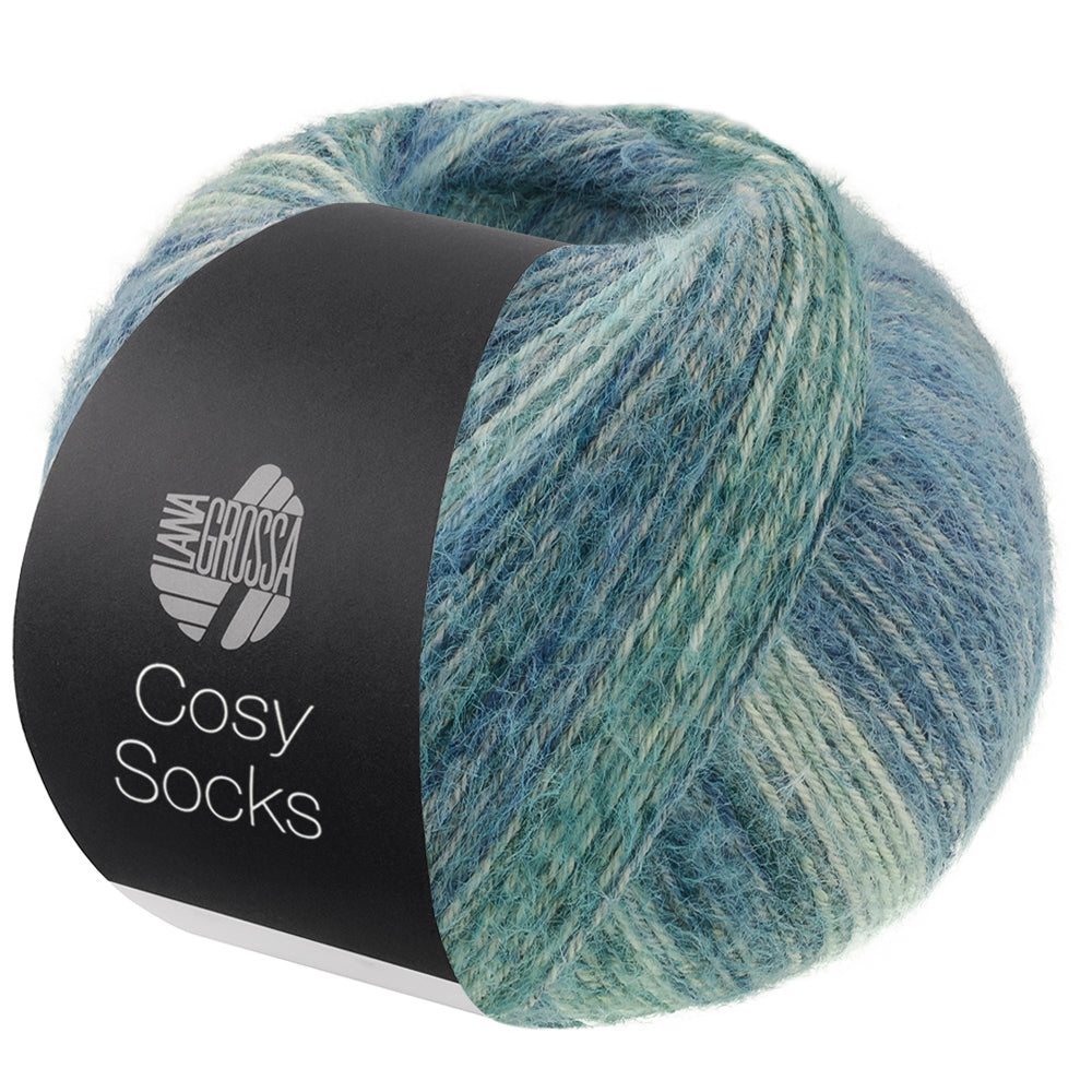 Lana Grossa Cosy Socks Dream 254 Rook- / Grijs- / Licht- / Staalblauw / Lichtgrijs / Grijs - productfoto van de bol sokkengaren - Lana Grossa Cosy Socks Dream 254 Rook-/Grijs-/Licht-/Staalblauw/Lichtgrijs/Grijs