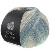 Lana Grossa Cosy Socks Dream 256 Middel- / Donker- / Blauwgrijs / Greige / Taupe / Grijsbruin - productfoto van de bol sokkengaren - Lana Grossa Cosy Socks Dream 256 Middel-/Donker-/Blauwgrijs/Greige/Taupe/Grijsbruin