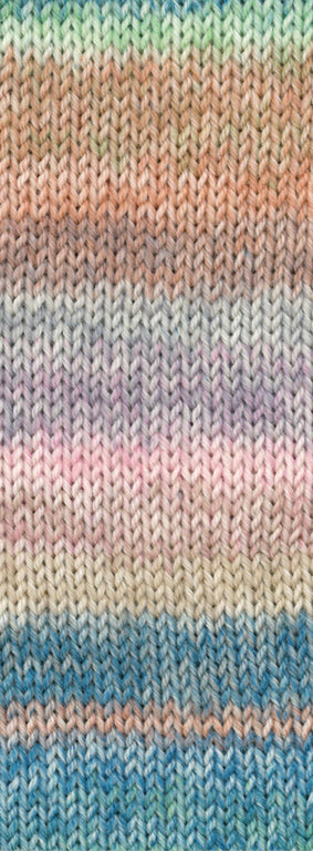 Lana Grossa Cosy Socks Dream 258 Mint / Petrol / Turquoise / Leembruin / Rozenhout / Lichtgrijs / Roze / Taupe / Beige - sfeerfoto van het multicolour sokkengaren - Lana Grossa Cosy Socks Dream 258 Mint/Petrol/Turquoise/Leembruin/Rozenhout/Lichtgrijs/Roze/Taupe/Beige
