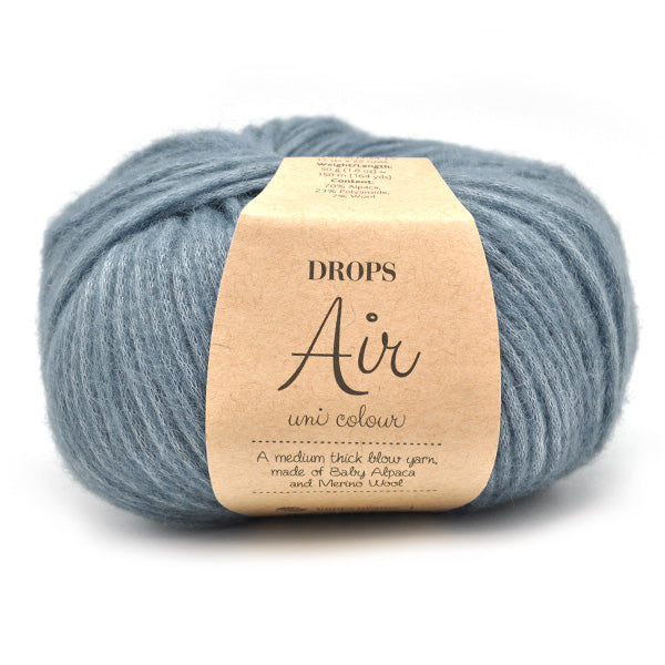 Drops Air Uni Colour 017 Denimblauw