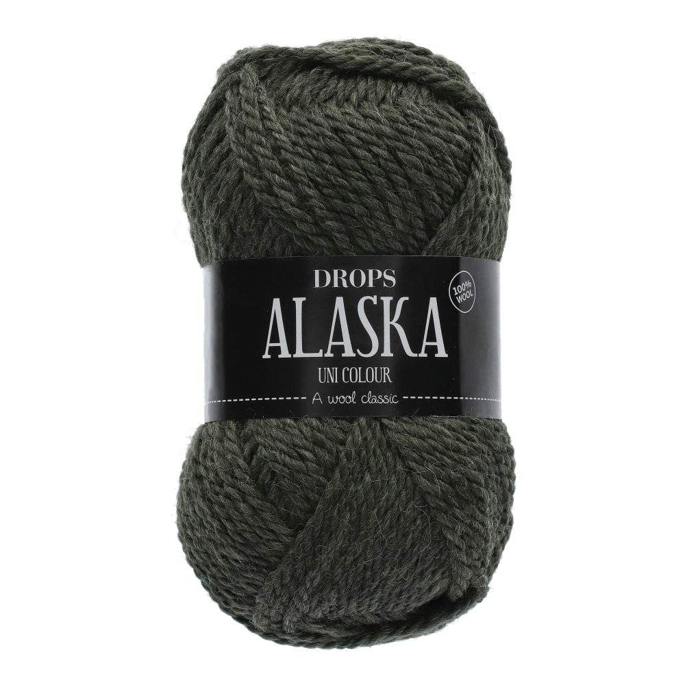 Drops Alaska Uni Colour 051 Olijfgroen