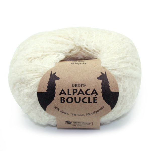 Drops Alpaca Bouclé Uni Colour 100 Naturel