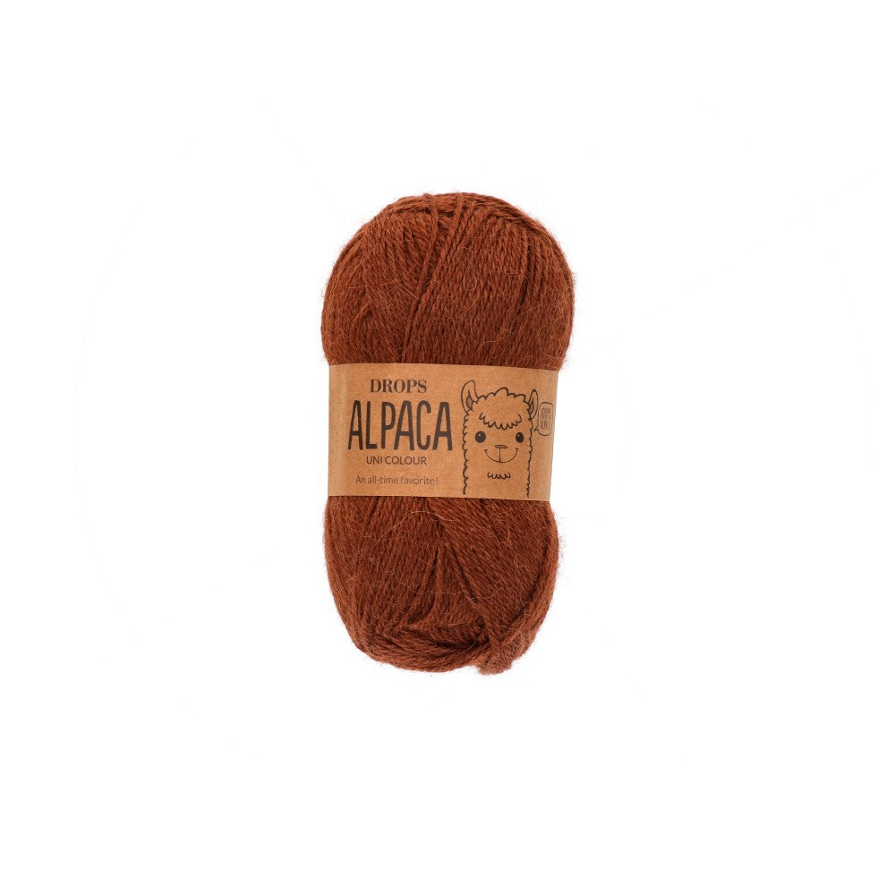 Drops Alpaca Uni Colour 9041 Koperbruin