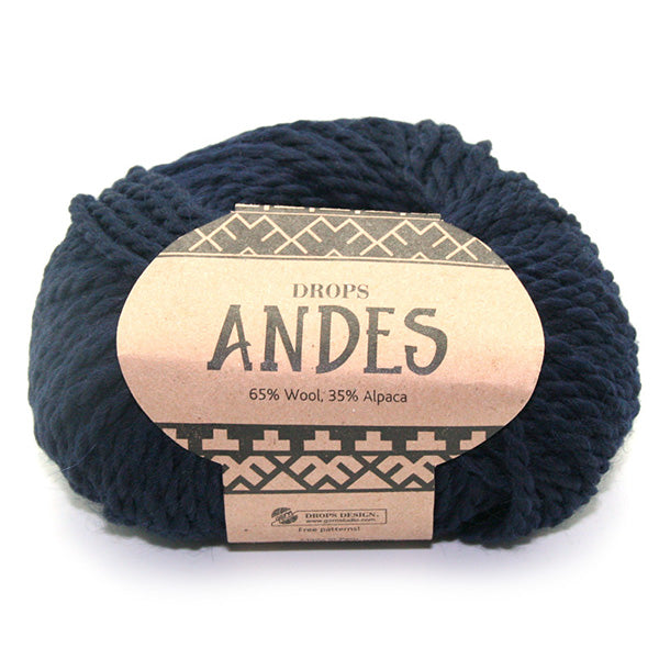 Drops Andes Uni Colour 6990 Marineblauw