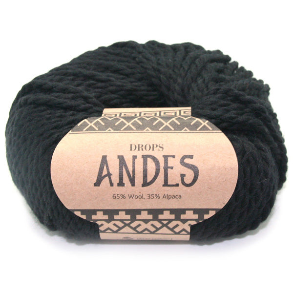 Drops Andes Uni Colour 8903 Zwart