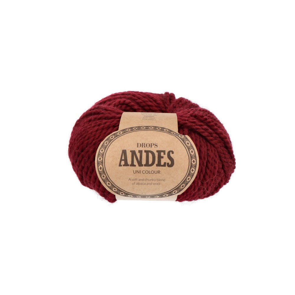 Drops Andes Uni Colour 9030 Bordeaux