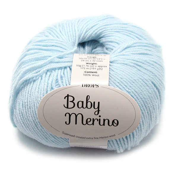 Drops Baby Merino Uni Colour 011 Ijsblauw