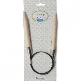 Drops Basic Rondbreinaalden Hout 80cm 15mm