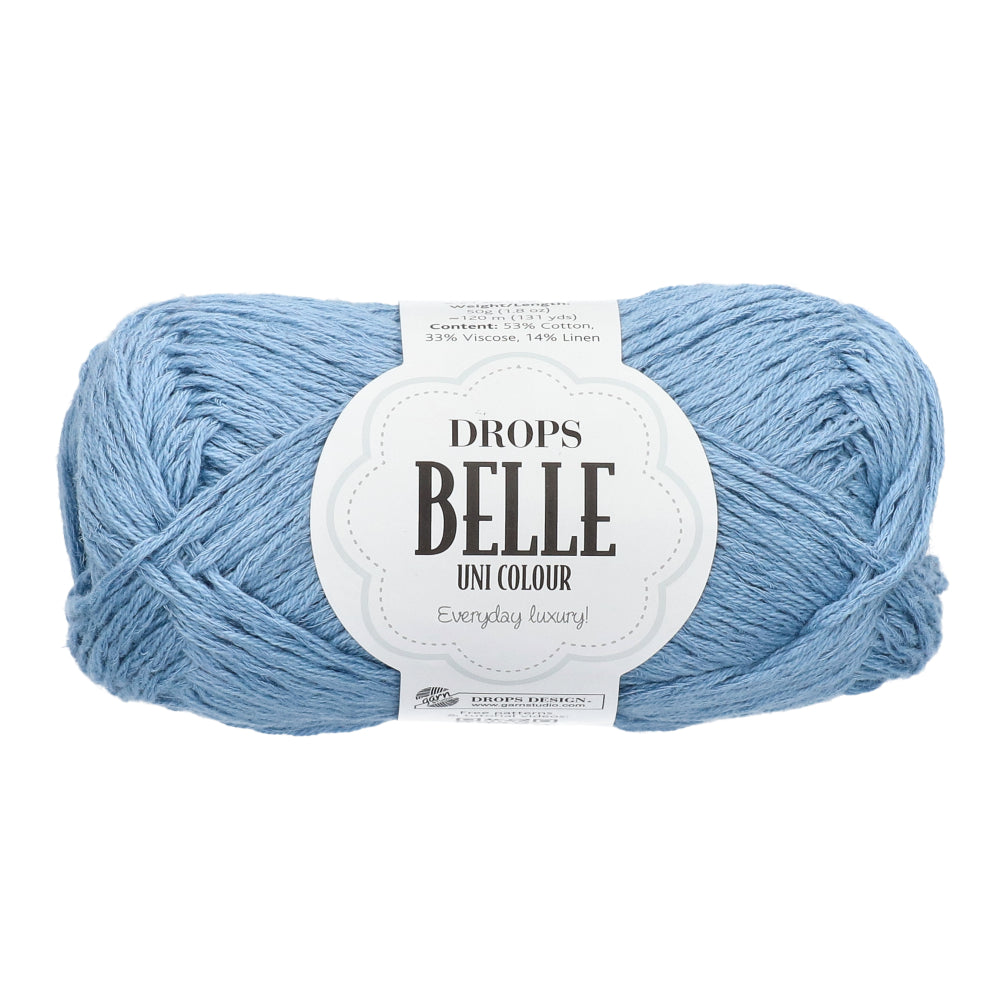 Drops Belle Uni Colour 15 Denimblauw