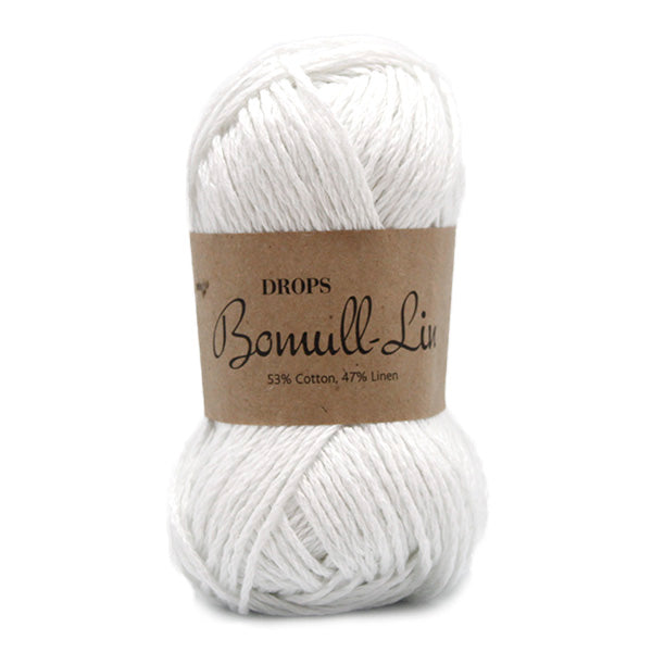 Drops Bomull-Lin Uni Colour 01 Wit
