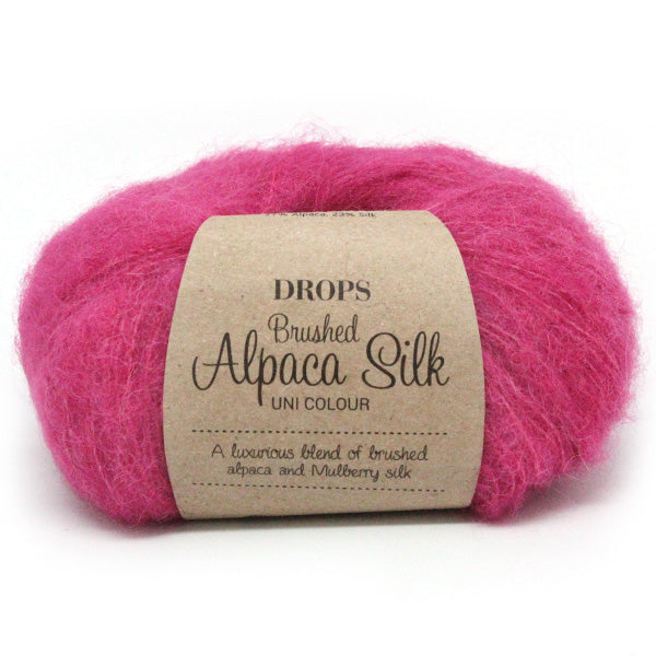 Drops Brushed Alpaca Silk Uni Colour 018 Cerise