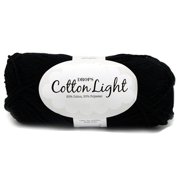 Drops Cotton Light Uni Colour 020 Zwart