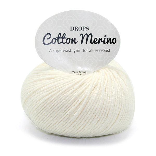 Drops Cotton Merino Uni Colour 01 Naturel