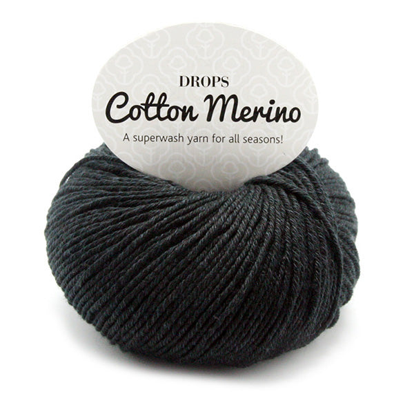 Drops Cotton Merino Uni Colour 02 Zwart