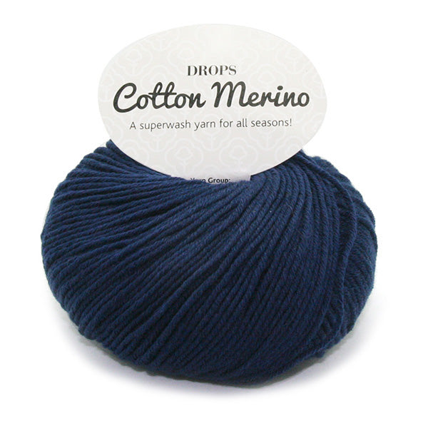 Drops Cotton Merino Uni Colour 08 Marineblauw