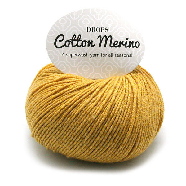 Drops Cotton Merino Uni Colour 15 Mosterdgeel