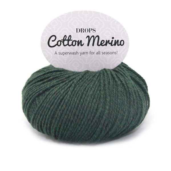 Drops Cotton Merino Uni Colour 22 Donkergroen