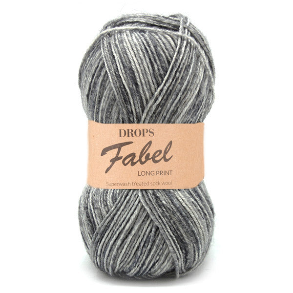 Drops Fabel Long Print 602 Silver-fox