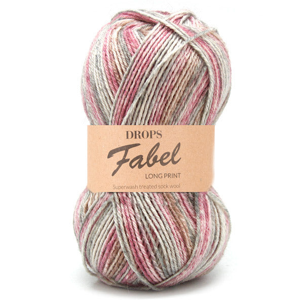 Drops Fabel Long Print 623 Rose-mist