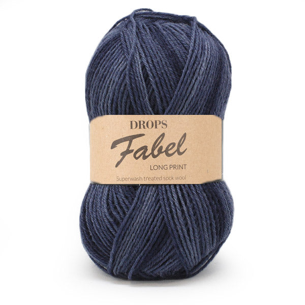 Drops Fabel Long Print 917 Diepzee