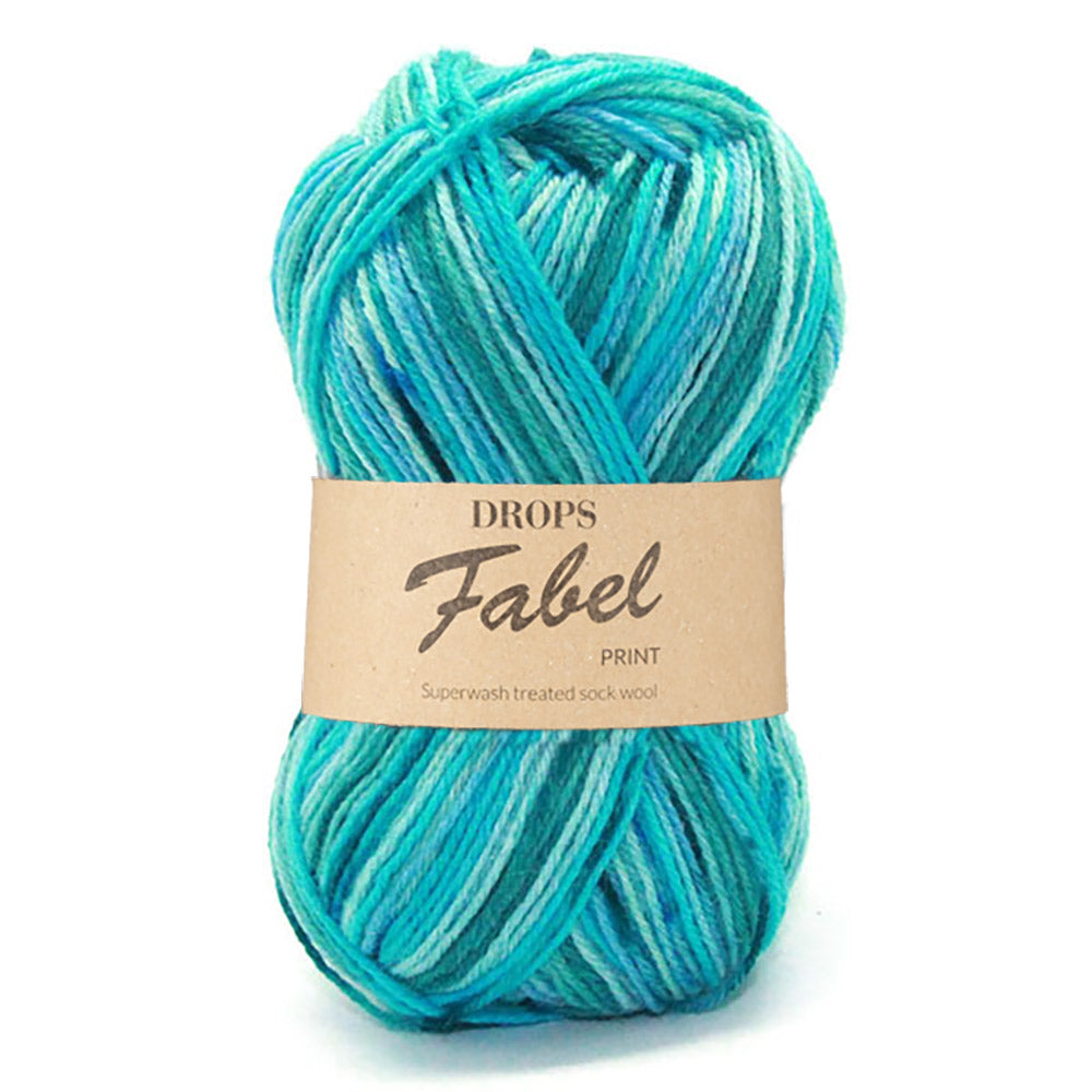 Drops Fabel Print 340 Blue Lagoon
