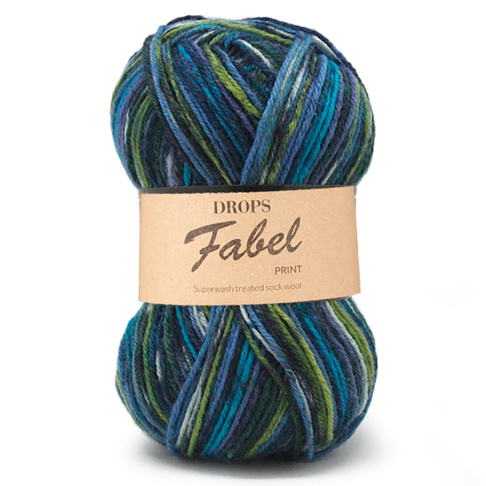 Drops Fabel Print 677 Green-turquoise