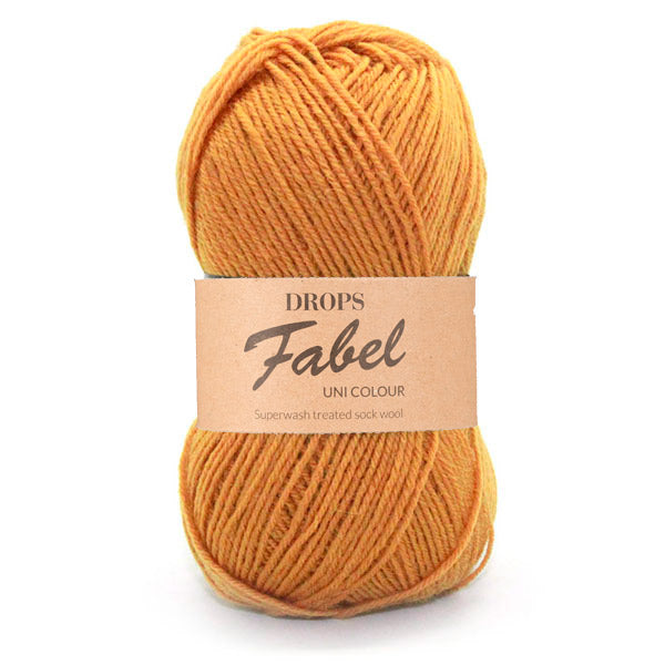 Drops Fabel Uni Colour 111 Mosterdgeel