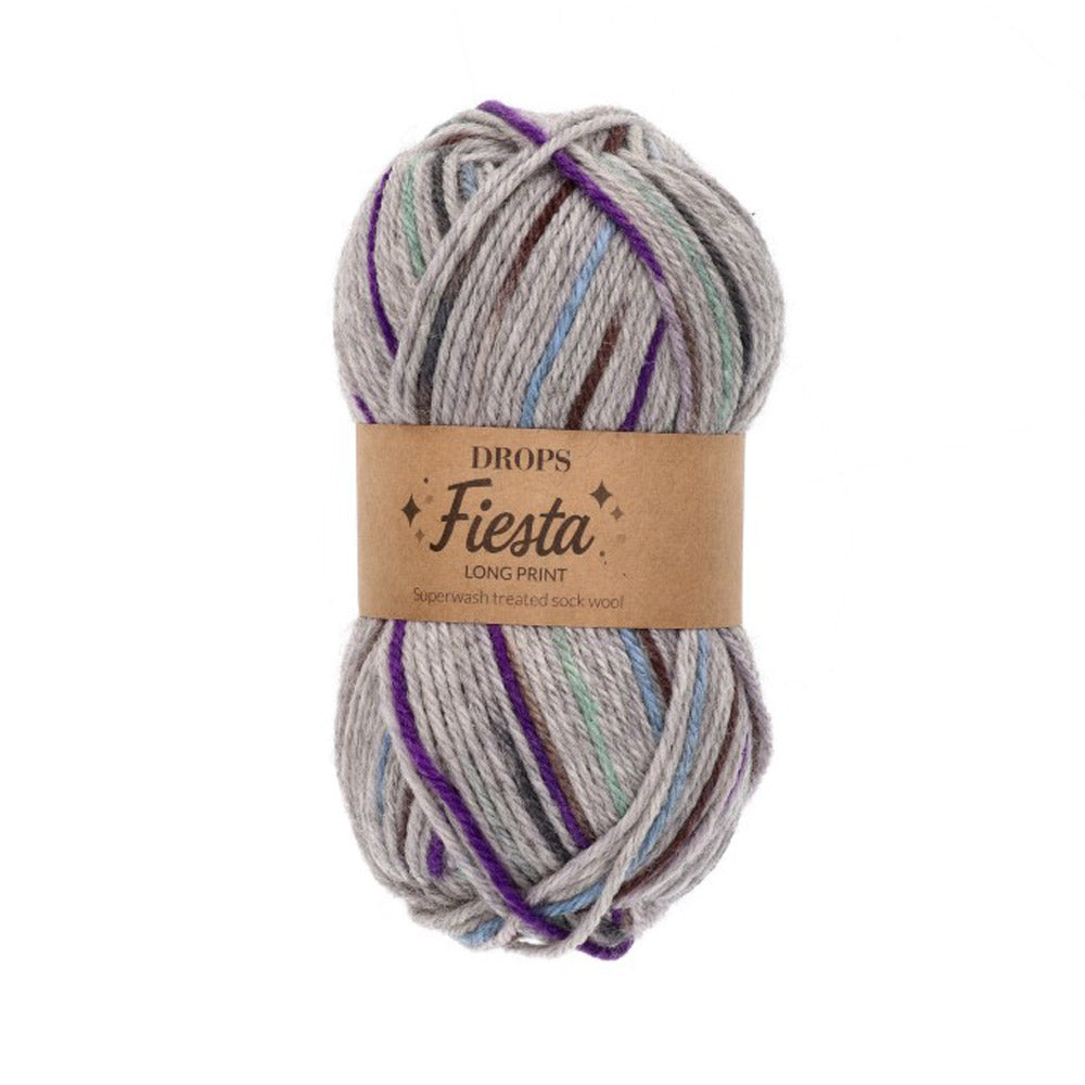 Drops Fiesta Long Print 28 Zilver Schemerlicht