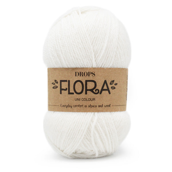 Drops Flora Uni Colour 02 Wit
