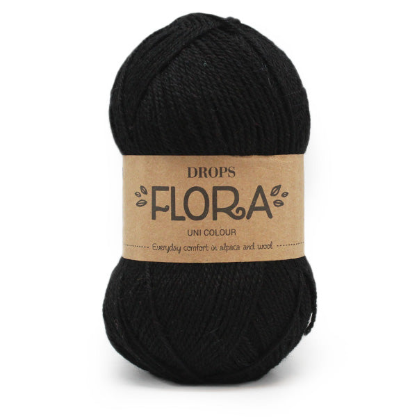 Drops Flora Uni Colour 06 Zwart
