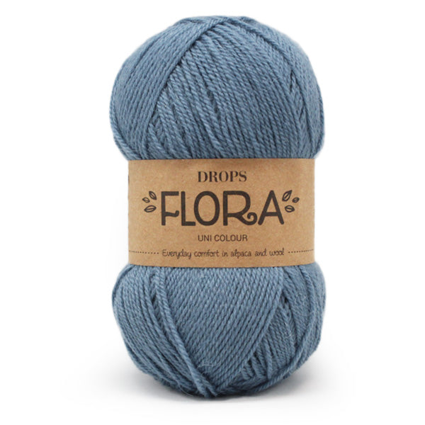 Drops Flora Uni Colour 13 Denimblauw