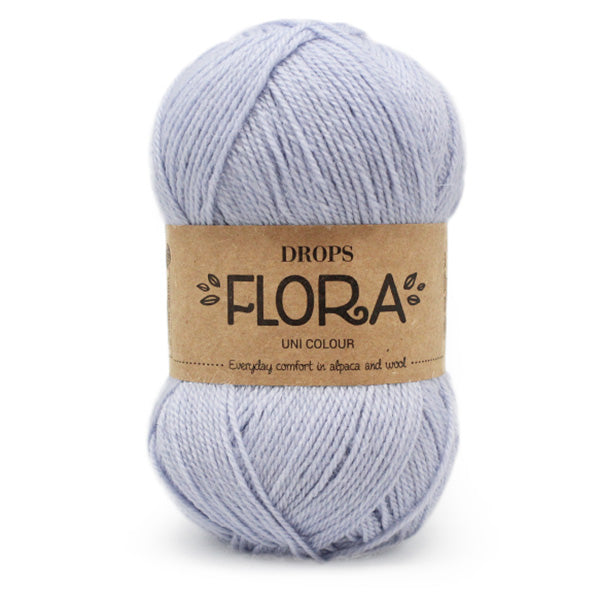 Drops Flora Uni Colour 14 IJsblauw