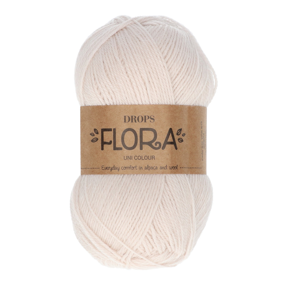 Drops Flora Uni Colour 22 Wittte mist