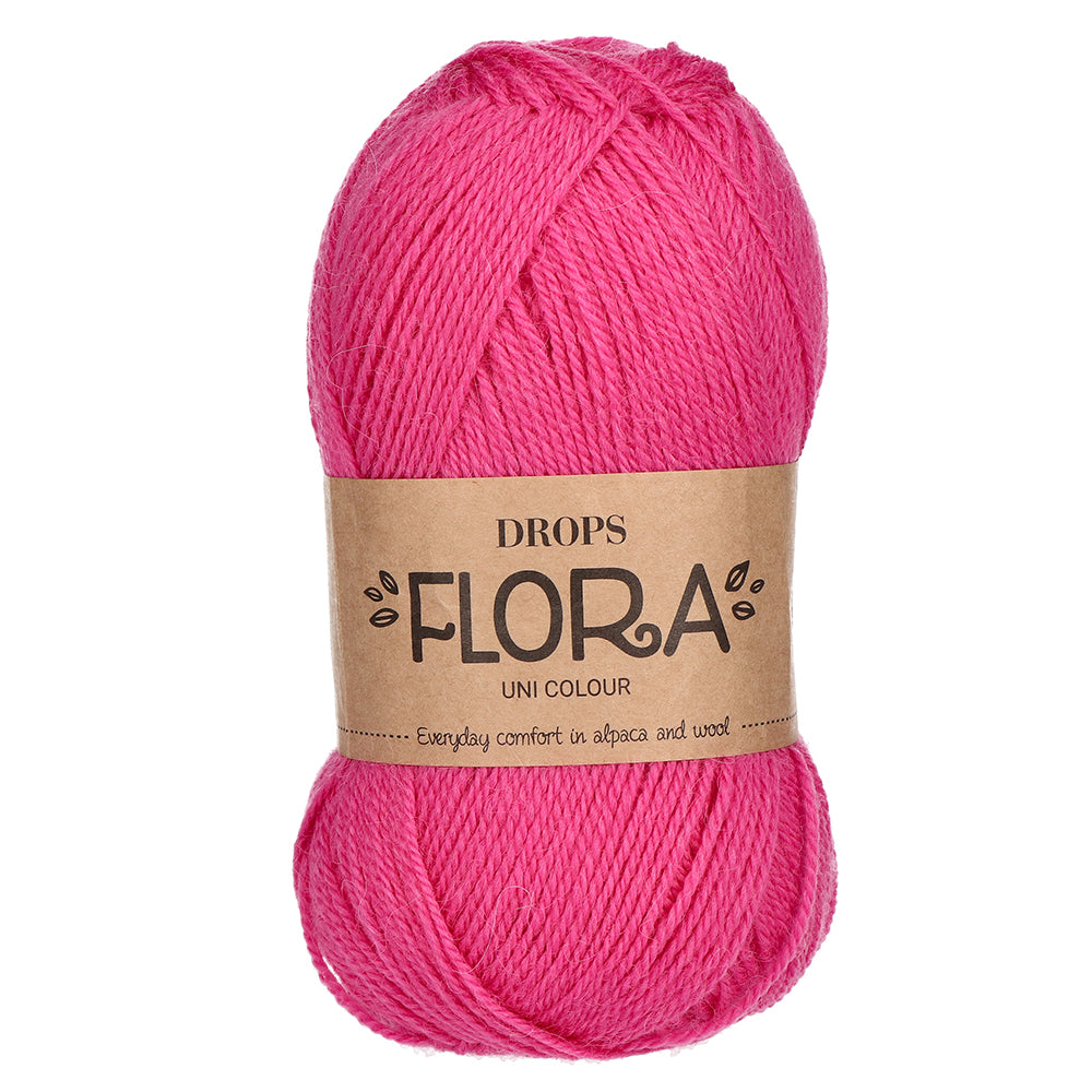 Drops Flora Uni Colour 28 Magenta