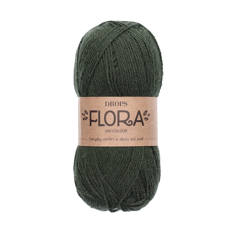 Drops Flora Uni Colour 32 Donker Groen