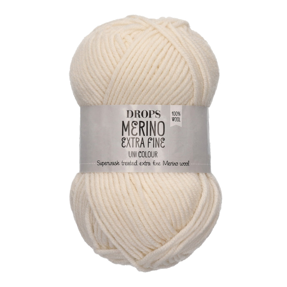Drops Merino Extra Fine Uni Colour 01 Naturel