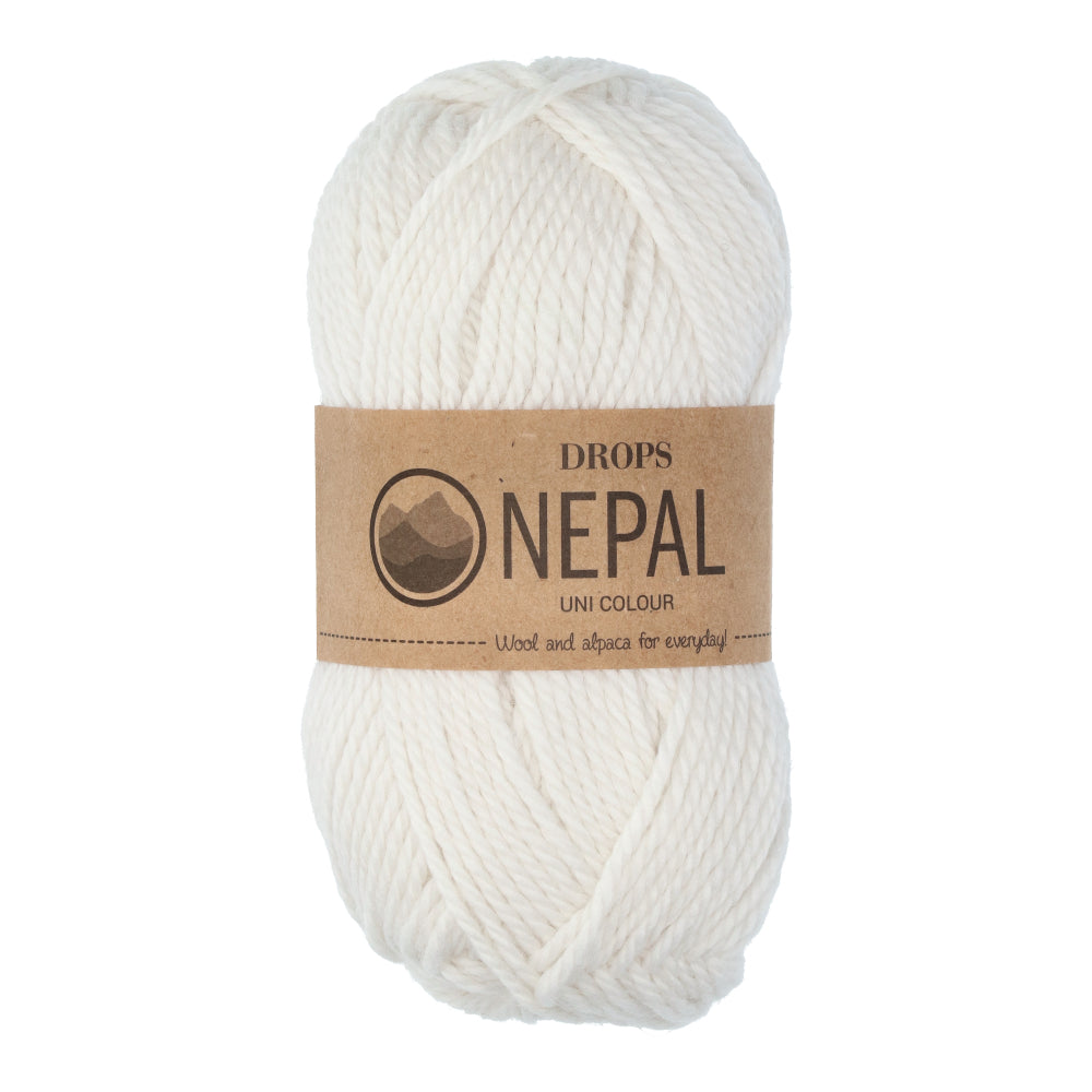 Drops Nepal Uni Colour 1101 Wit