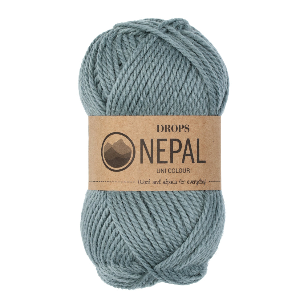 Drops Nepal Uni Colour 7139 Grijs/Groen